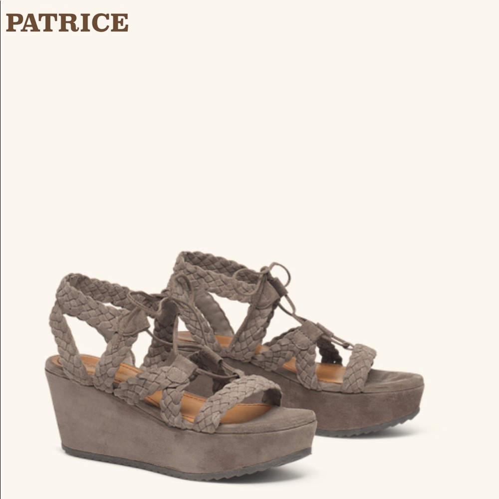 Trask suede tie up platform sandal
